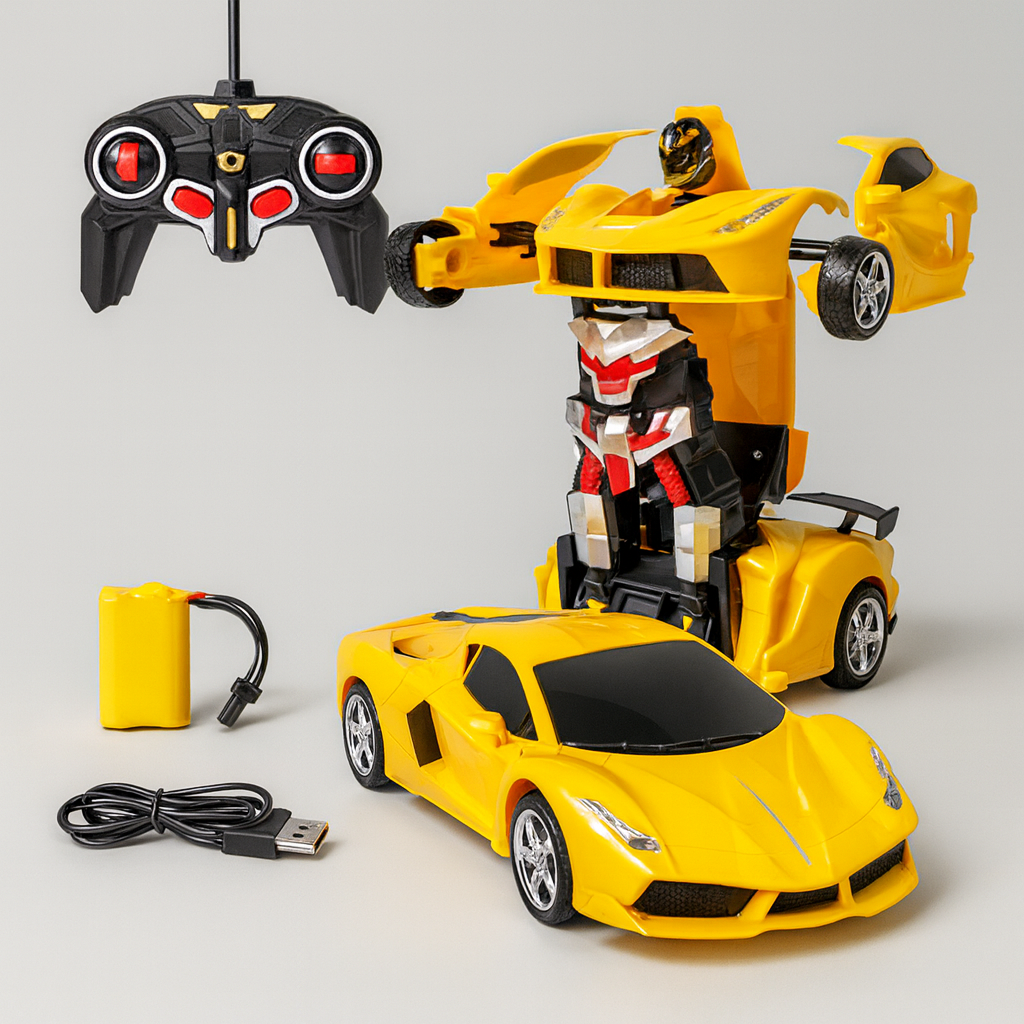 Fjernstyret Transformer Robotbil med LED og Lyd