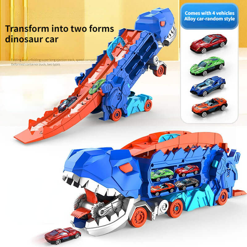Dinosaurielastbil med racerbana - 3-i-1 Lekupplevelse