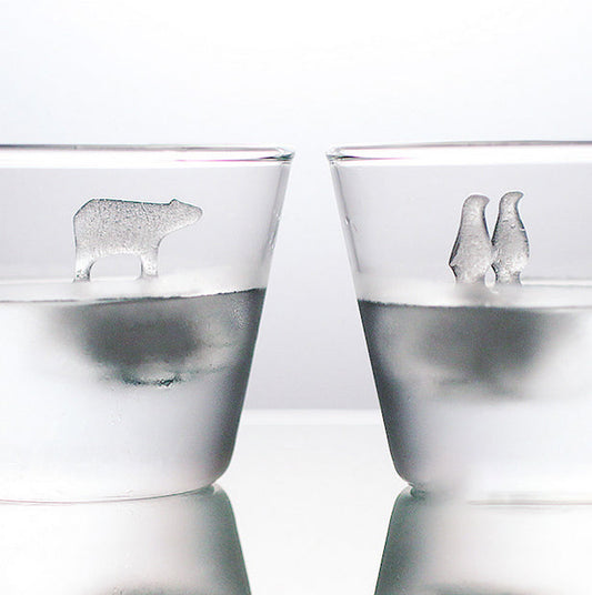 Silikonisformar för is – Set med 2, med björn och pingviner, för fest, whisky och cocktails
