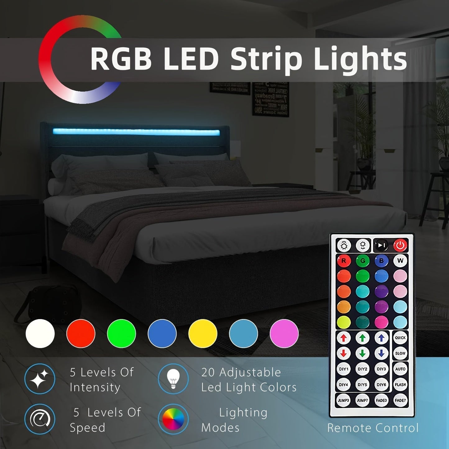 Farveskiftende LED Lysstrips med Fjernbetjening