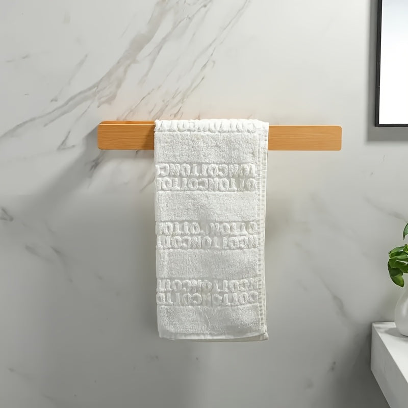 Elegant Handdukshållare i Bambu – Väggmontering Utan Verktyg