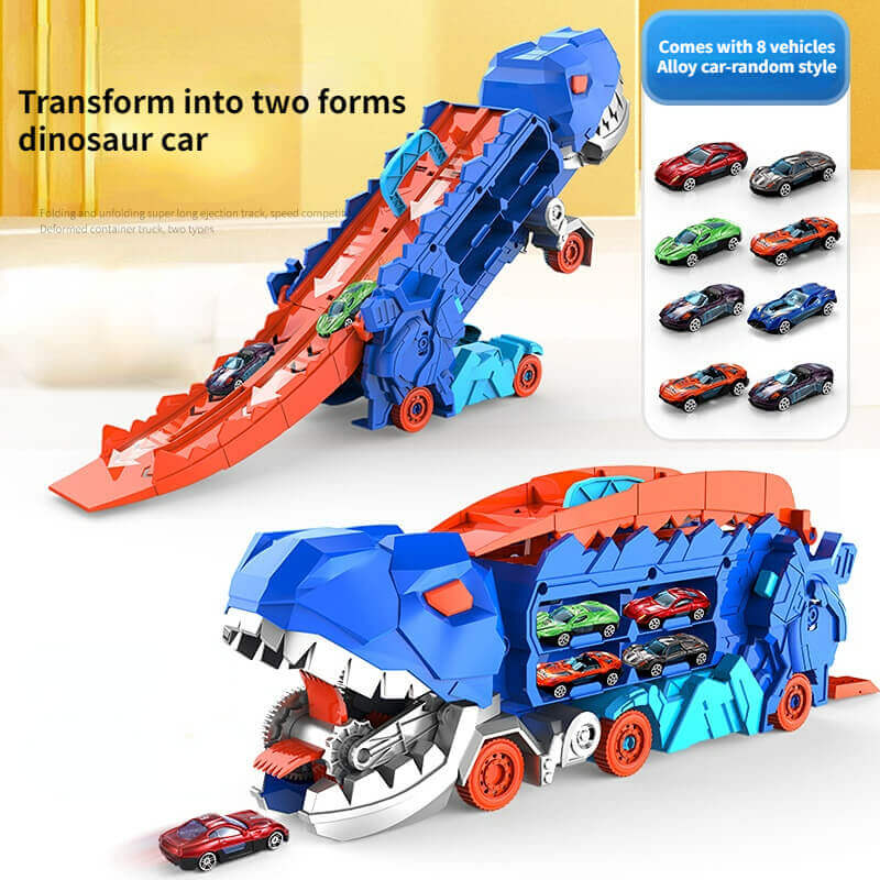 Dinosaurielastbil med racerbana - 3-i-1 Lekupplevelse