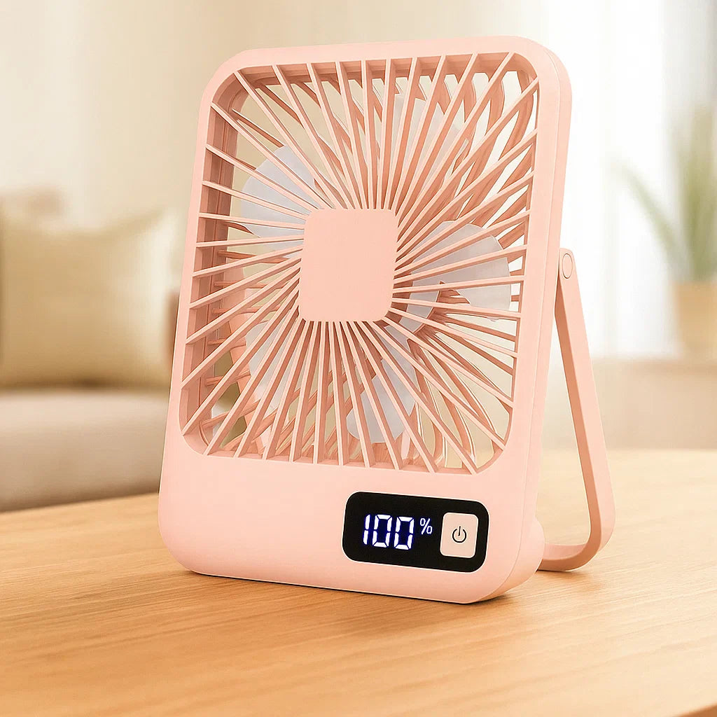 Kompakt USB Bordventilator med Genopladeligt Batteri