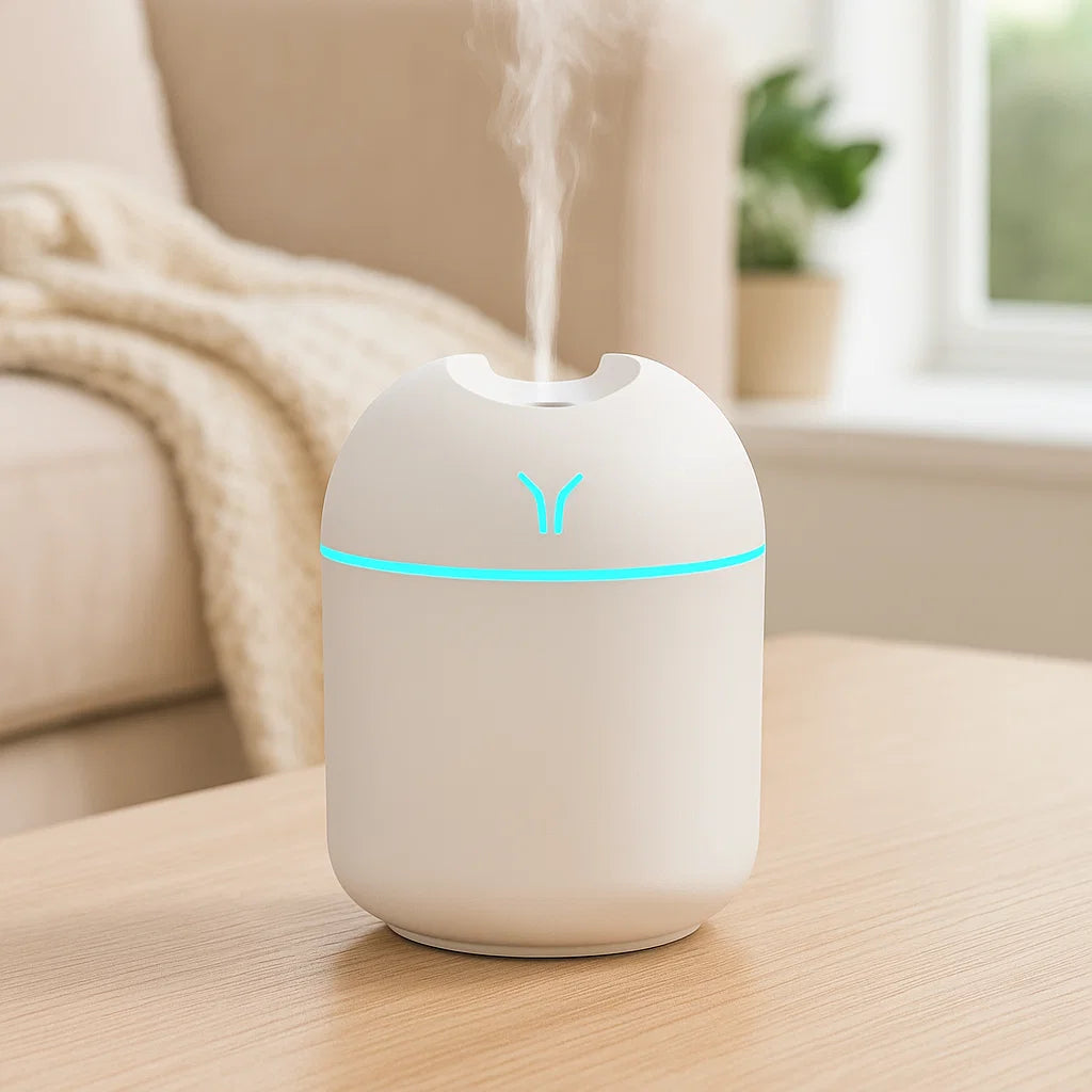 Tyst luftfuktare med kall dimma - USB och enkel påfyllning