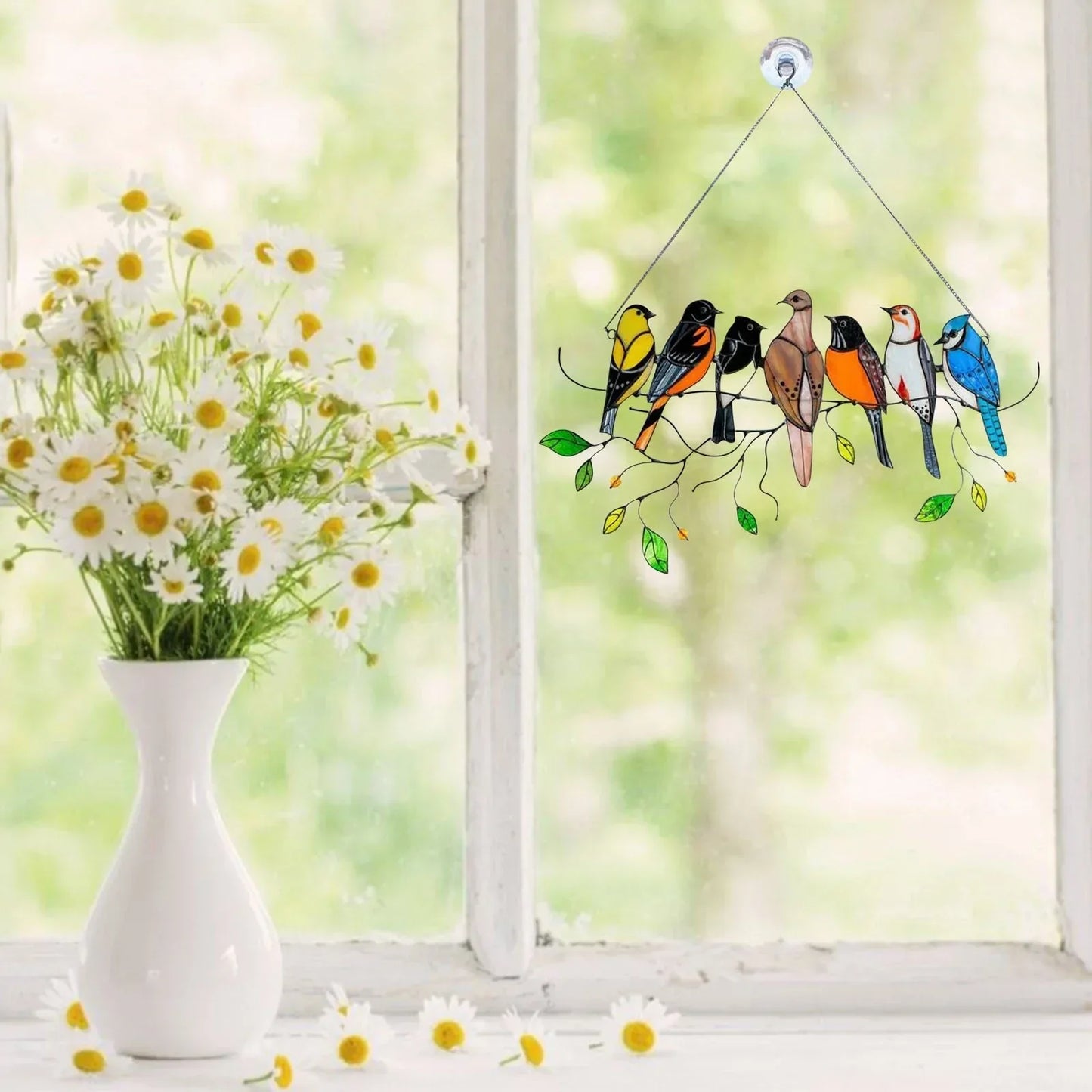 Farverig Solfanger i Metal med Fugledesign