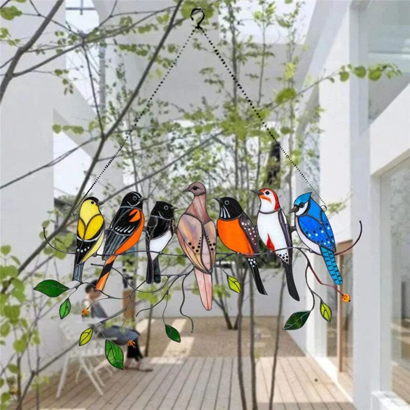 Farverig Solfanger i Metal med Fugledesign
