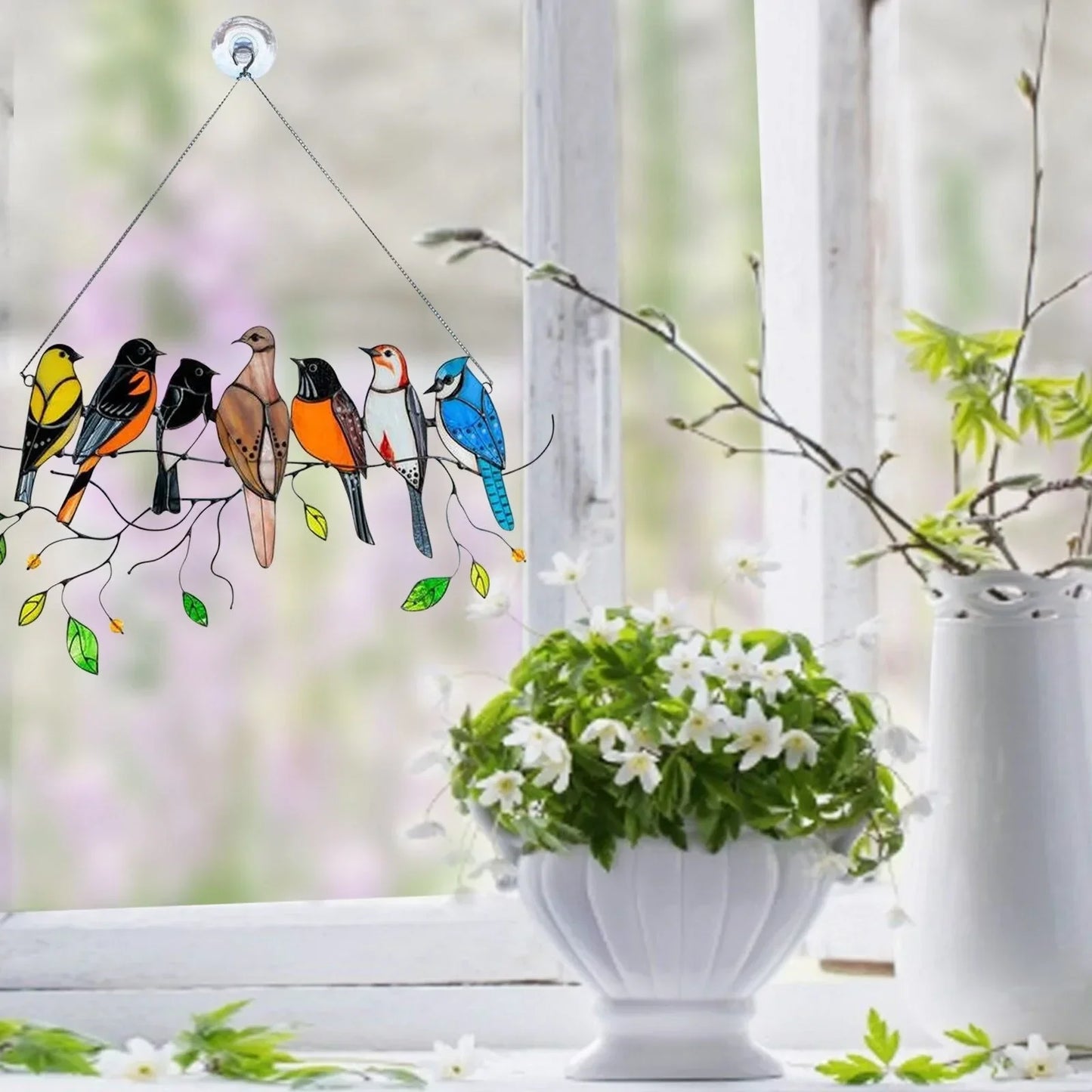 Farverig Solfanger i Metal med Fugledesign