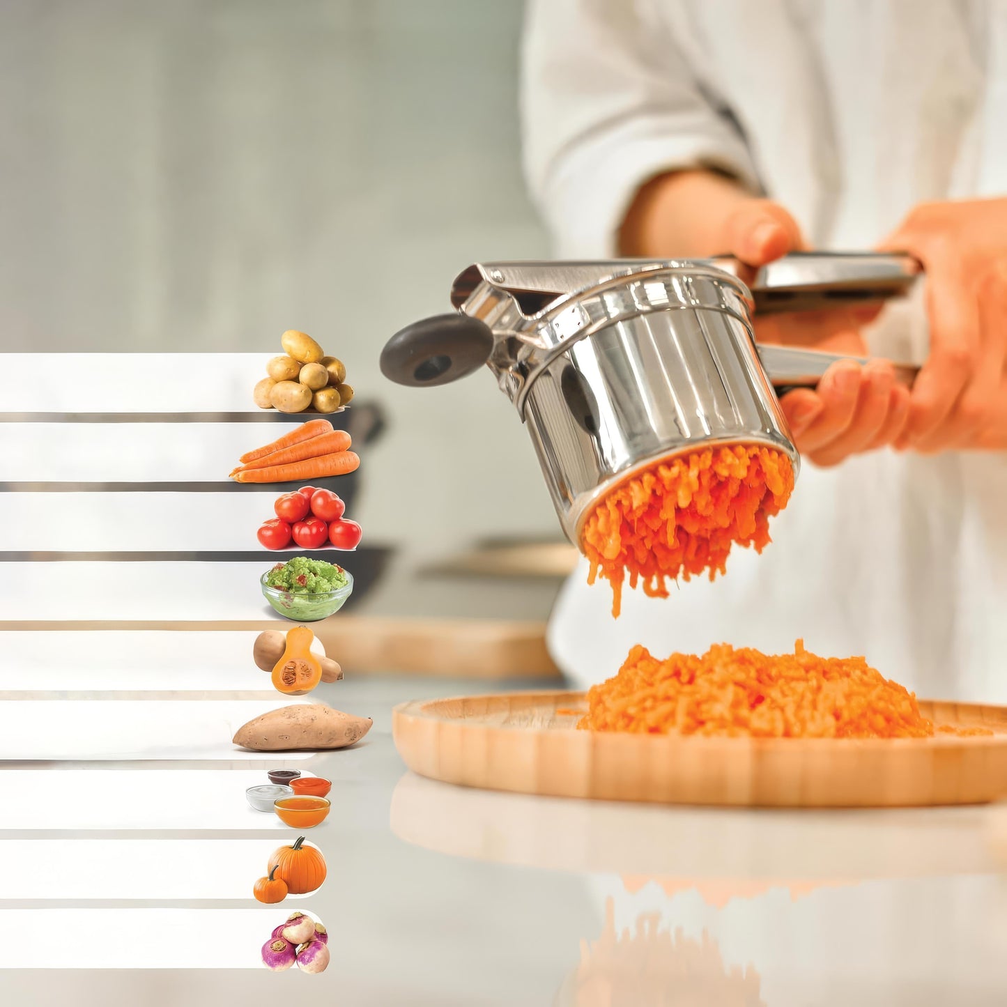 Potatispress i Rostfritt Stål – Perfekt Mos Varje Gång