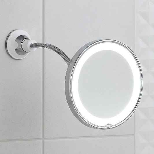 Flexibel LED-sminkspegel med 10x förstoring