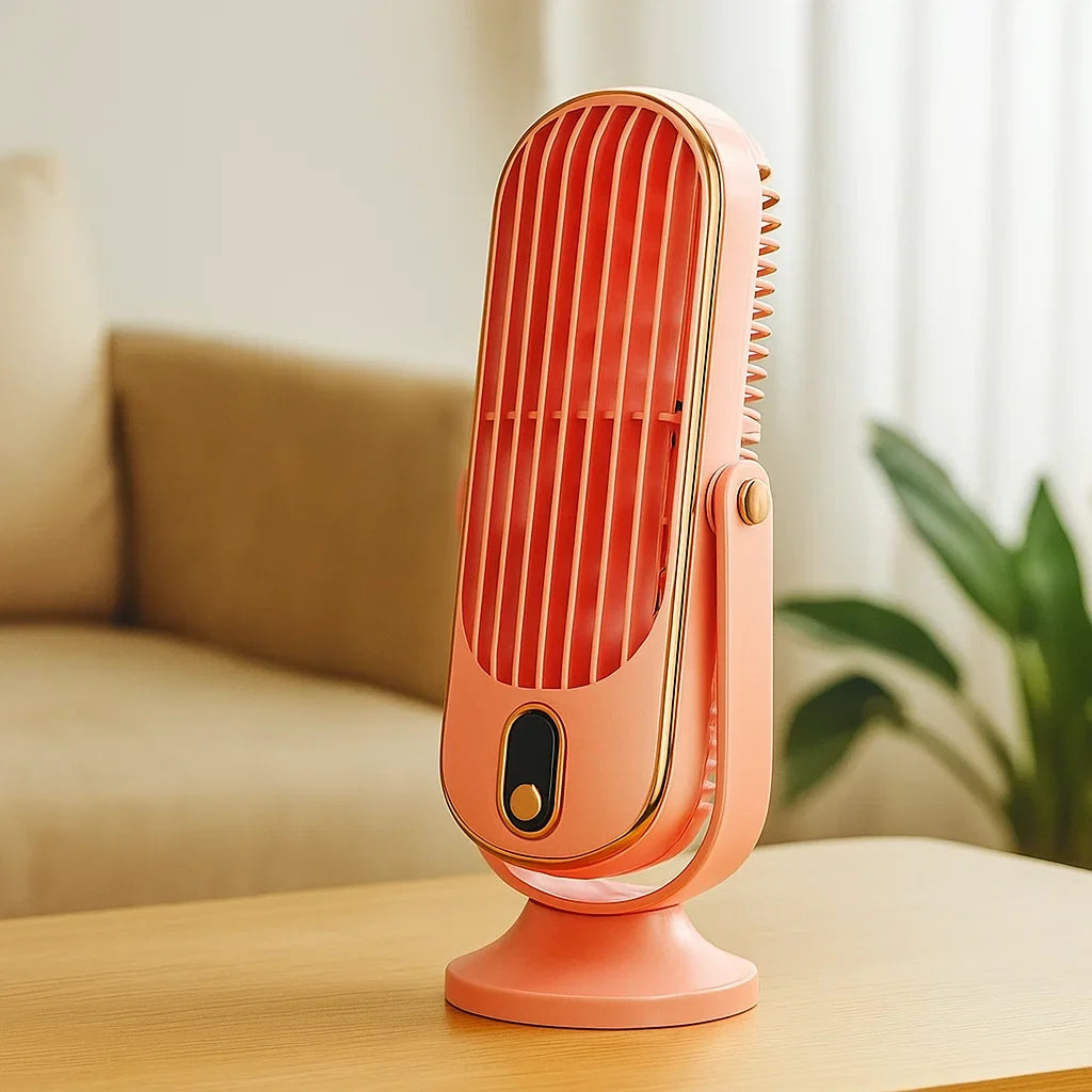 Bærbar USB Ventilator med 360° Drejefunktion og Fem Hastigheder