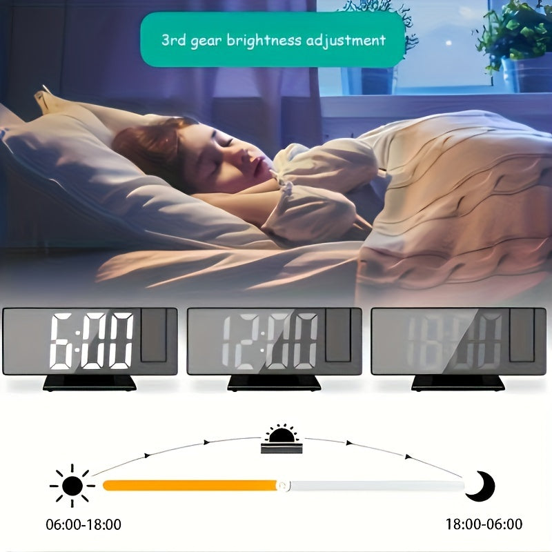 Digital Vækkeur med Projektor – Stor LED Skærm og Multifunktionel Alarm