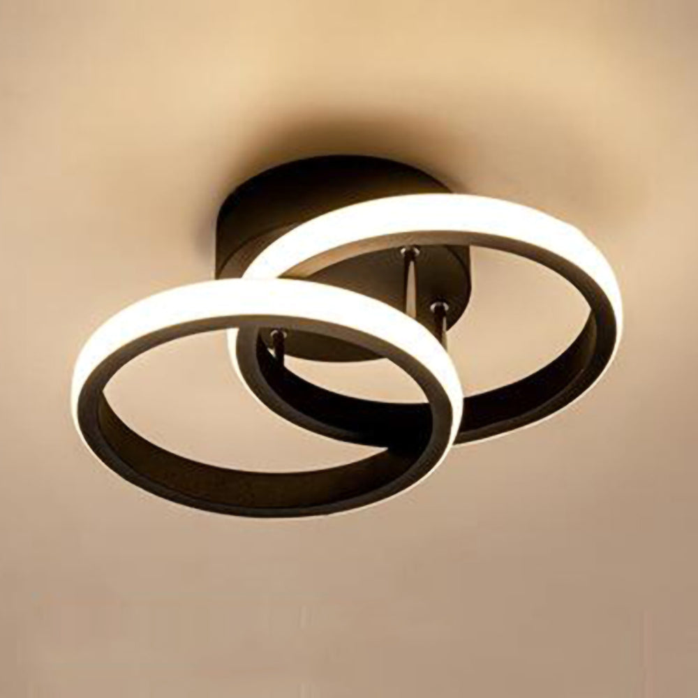 Moderne LED Loftslampe i Sort Metal - Energibesparende Design