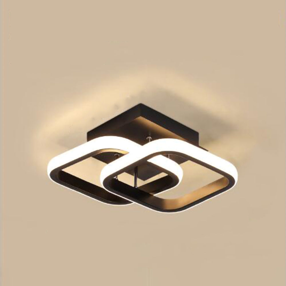 Moderne LED Loftslampe i Sort Metal - Energibesparende Design