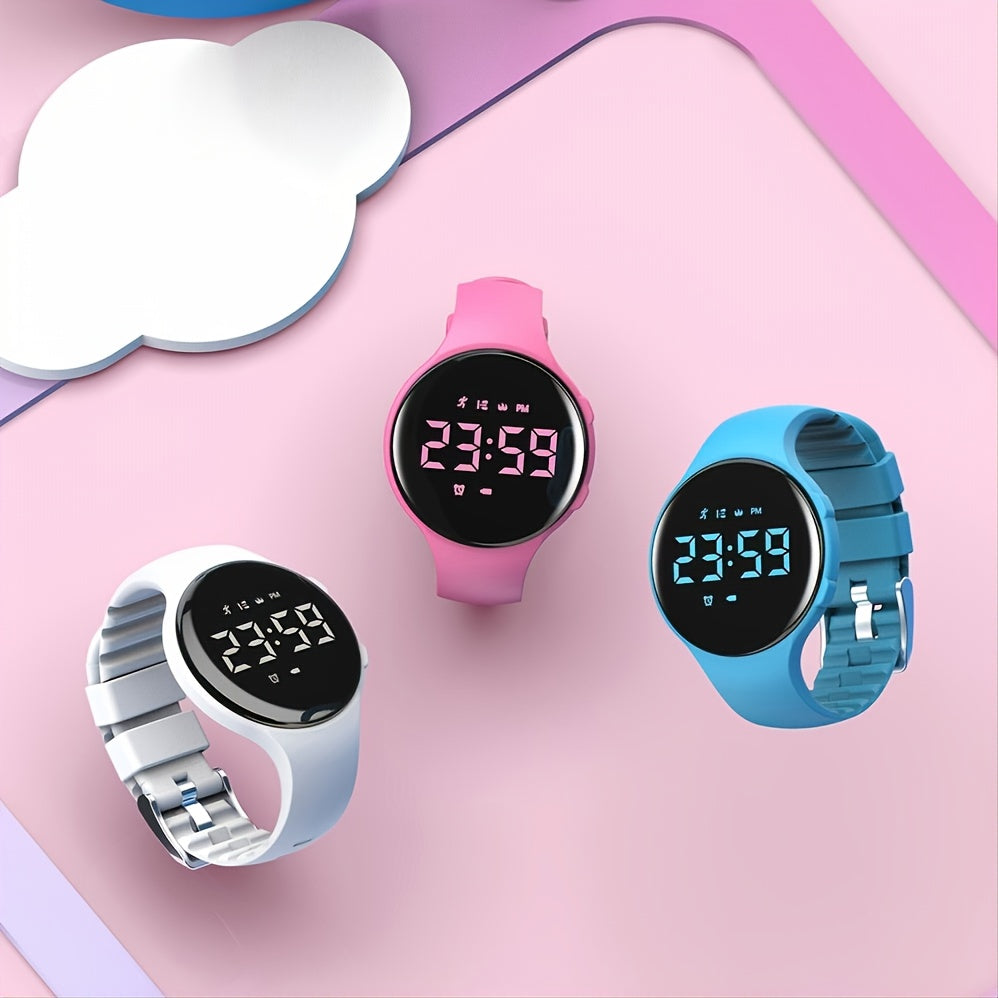 Digitalt LED Ur med Skridttæller og Vibrerende Alarm – Fitness Tracker til Børn