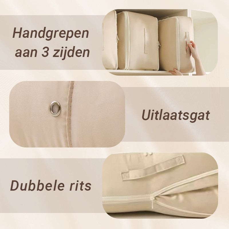Komprimerede opbevaringsposer til organiseret opbevaring