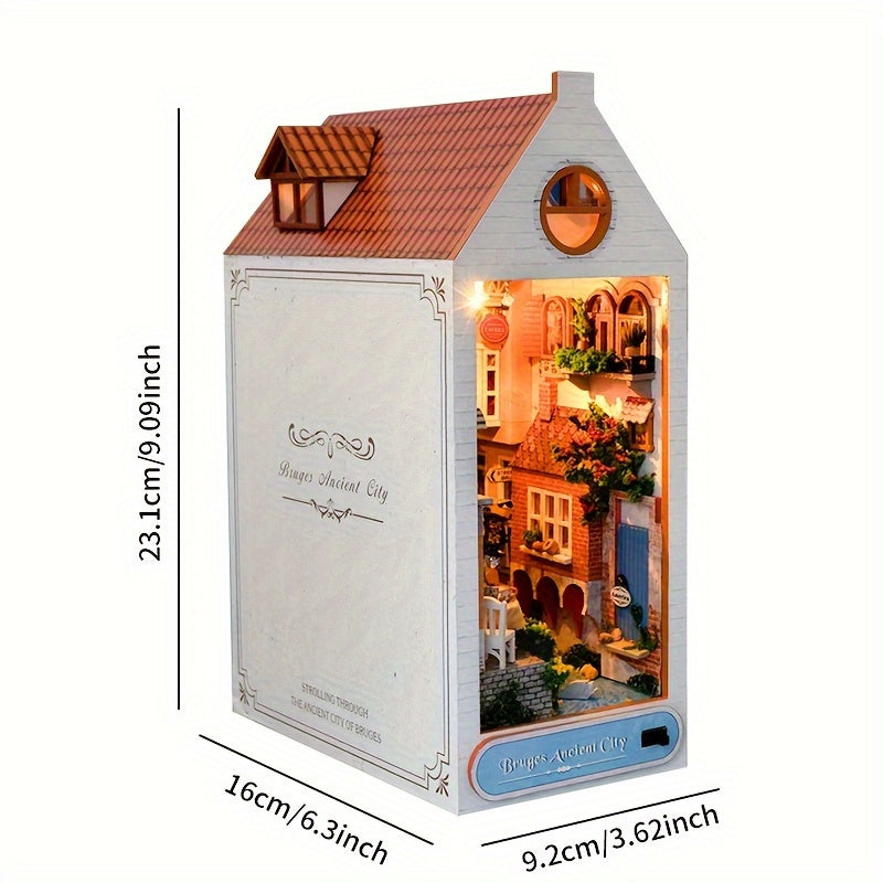 3D Bogholder i Træ – Magisk Hus fra Den Gamle By