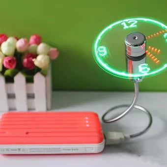 USB LED-fläkt med klocka