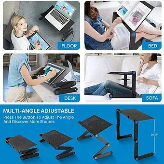 Justerbart laptopställ med musmatta