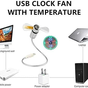 USB LED-fläkt med klocka