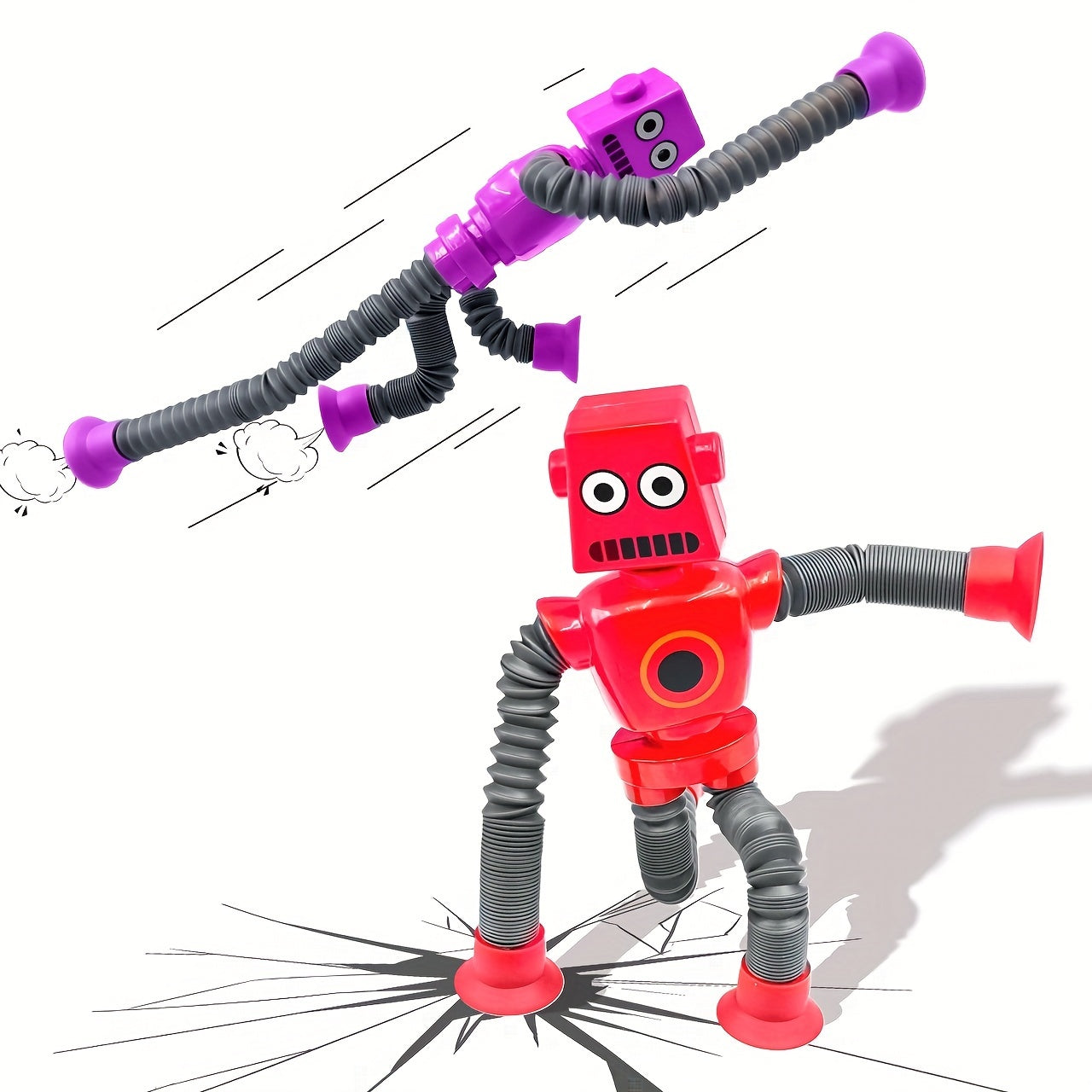 Interaktiv Robot Legetøj til Børn med Sugekop og Pop Tube