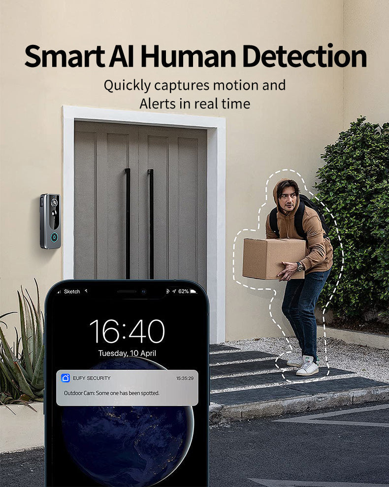 Smart WiFi dørklokke med sikkerhedskamera til dit hjem
