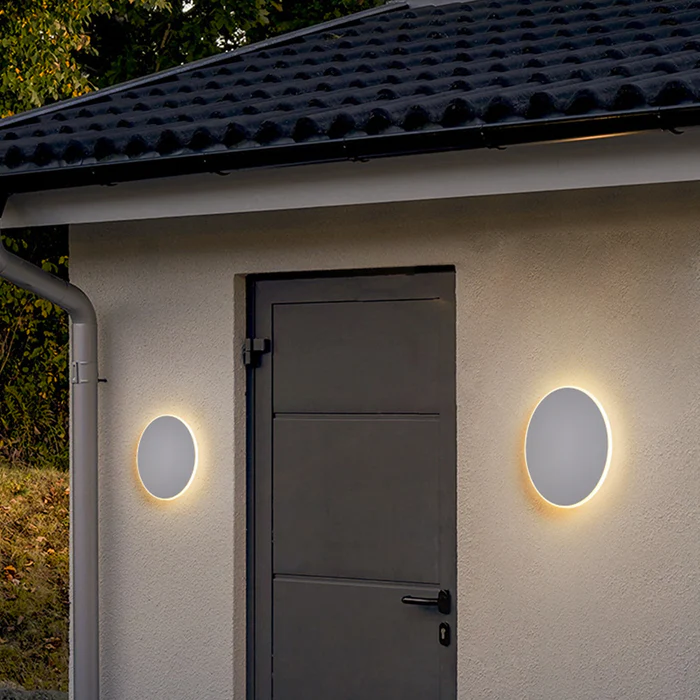 Elegant Rund LED Væglampe til Udendørsbrug