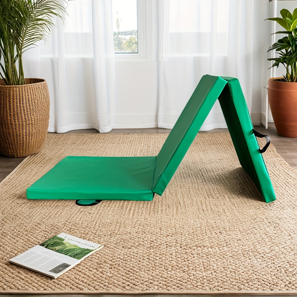 Sammenklappelig yoga måtte med tykk polstring og skridsikker overflade