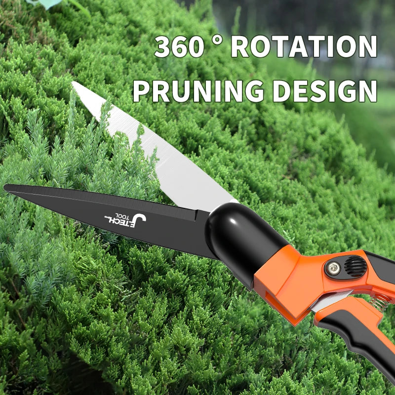 Ergonomisk Gartensaks med 360° Drejehåndtag | SK5 Stålblad til Præcise Snit | Skridsikker | Til Rosen, Buske & Bonsai