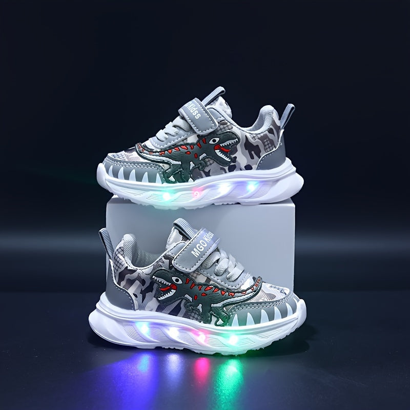 LED-sneakers til børn med dinosaur-design – sjovt og lyst til leg og eventyr