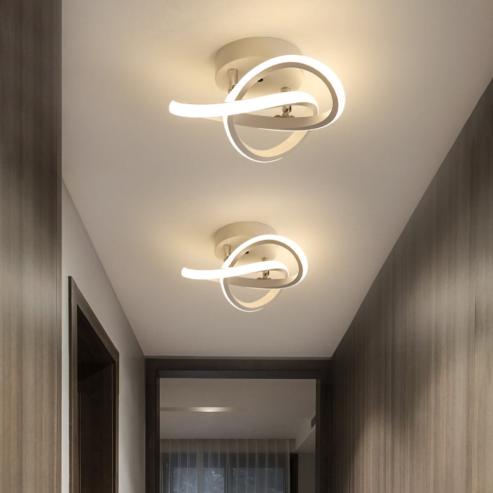 Moderne LED Loftslampe i Sort Metal - Energibesparende Design