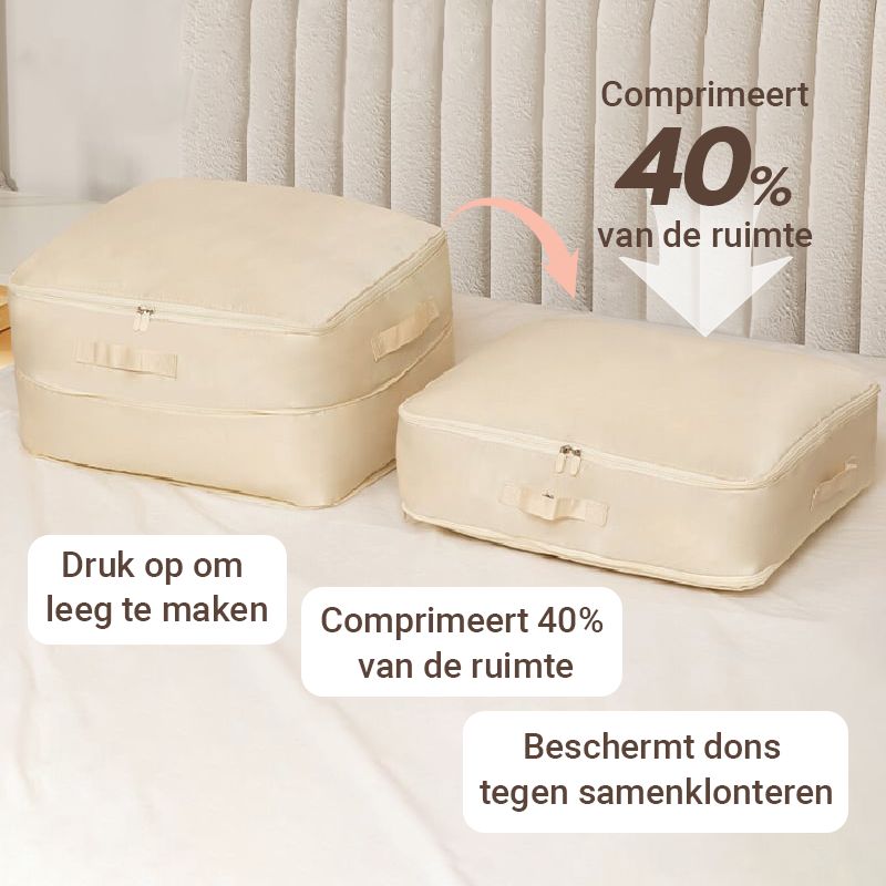 Komprimerede opbevaringsposer til organiseret opbevaring