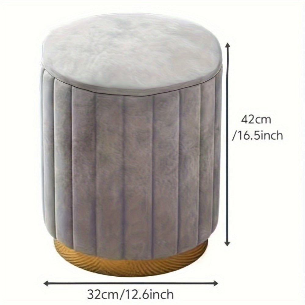 Elegant förvaringspuff med spegelfinish – Rund design