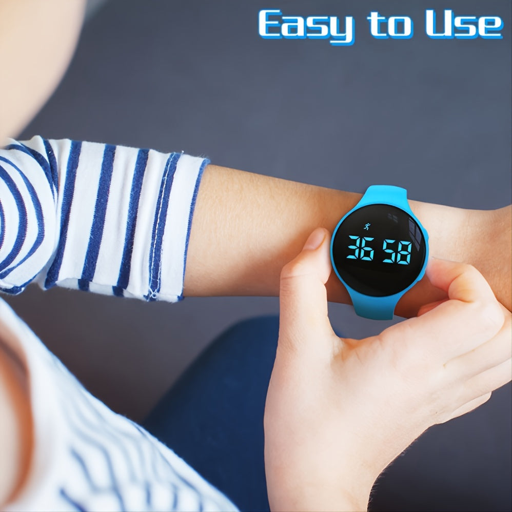 Digitalt LED Ur med Skridttæller og Vibrerende Alarm – Fitness Tracker til Børn