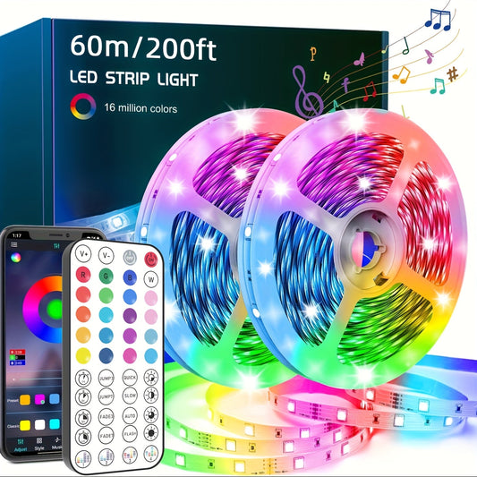 Flexibla LED-ljuslister med musiksynkronisering och färgbyte