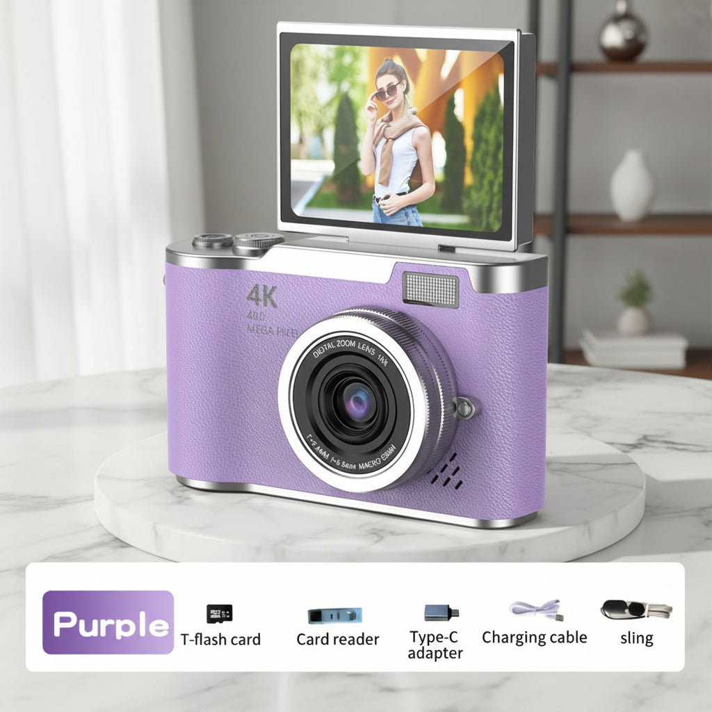 4K Vlogging Kamera til Voksne – Let og Brugervenlig Optagelse