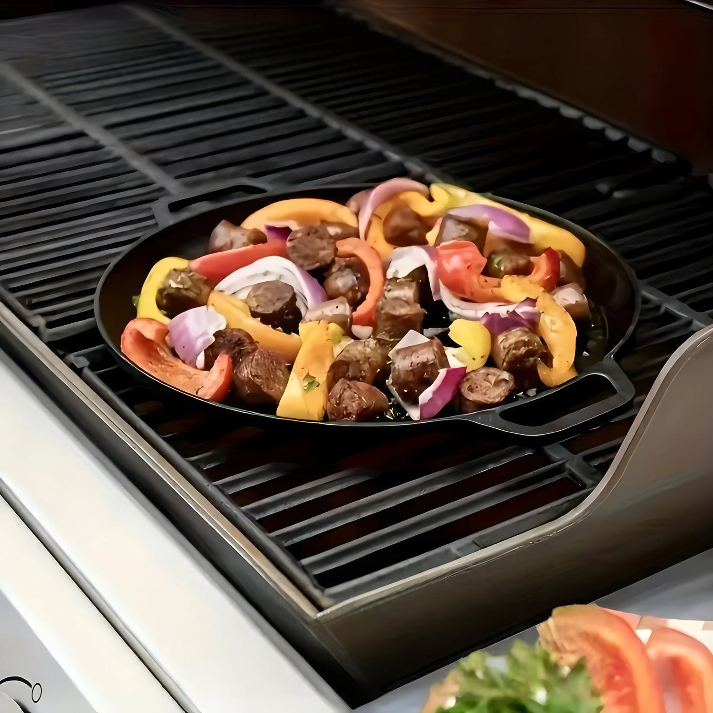 Gjutjärnsgrillpanna med non-stick – Perfekta grillresultat
