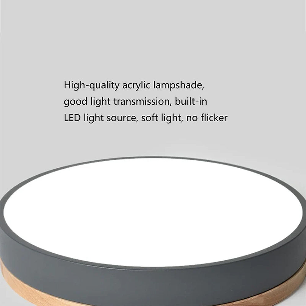 Moderne LED Loftslampe i Træ med Energibesparende Design