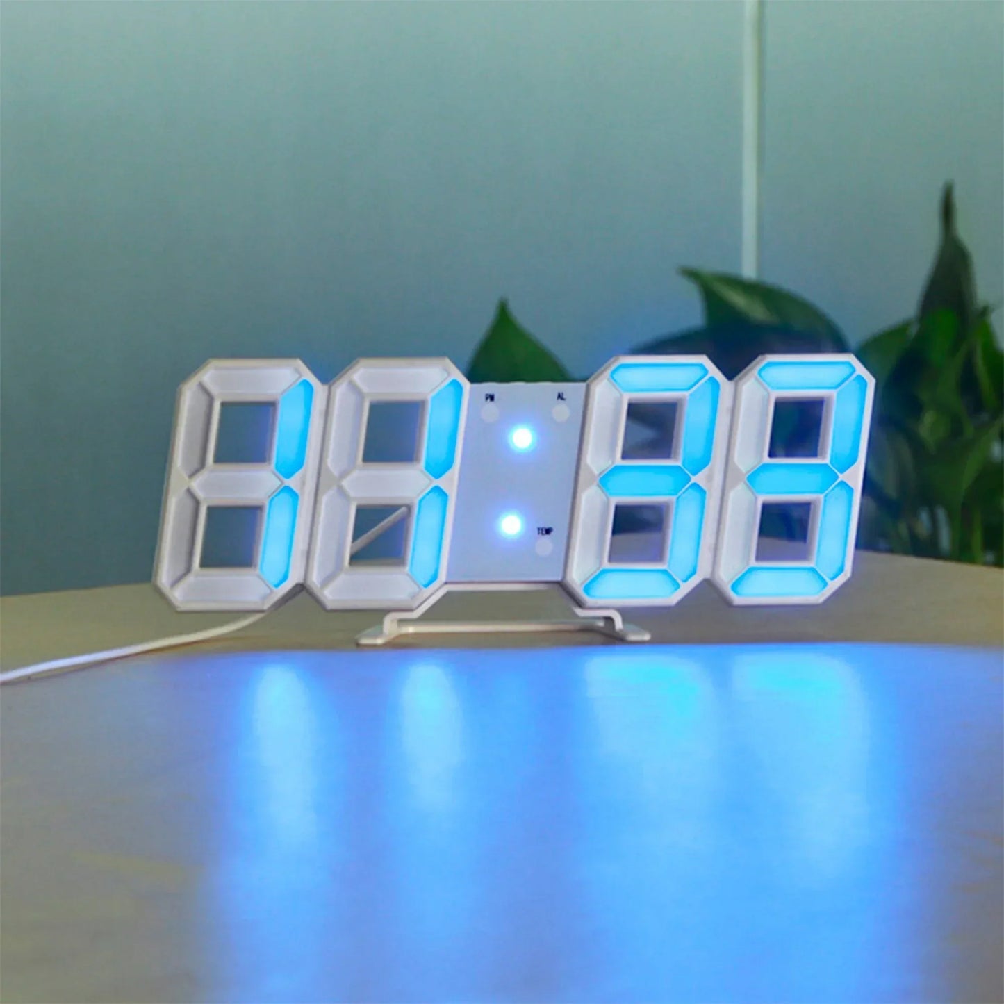 3D LED Vægur – Moderne Digitalur med Justerbar Belysning