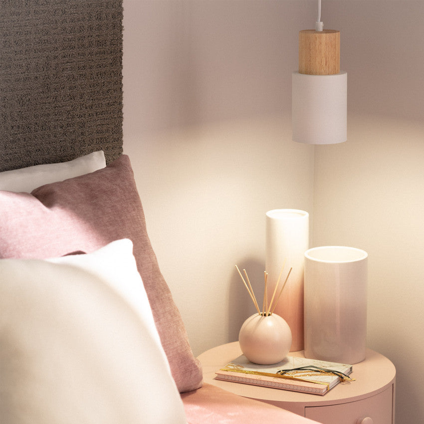 Elegant Träpendel i Svart – Modern Cylinderdesign