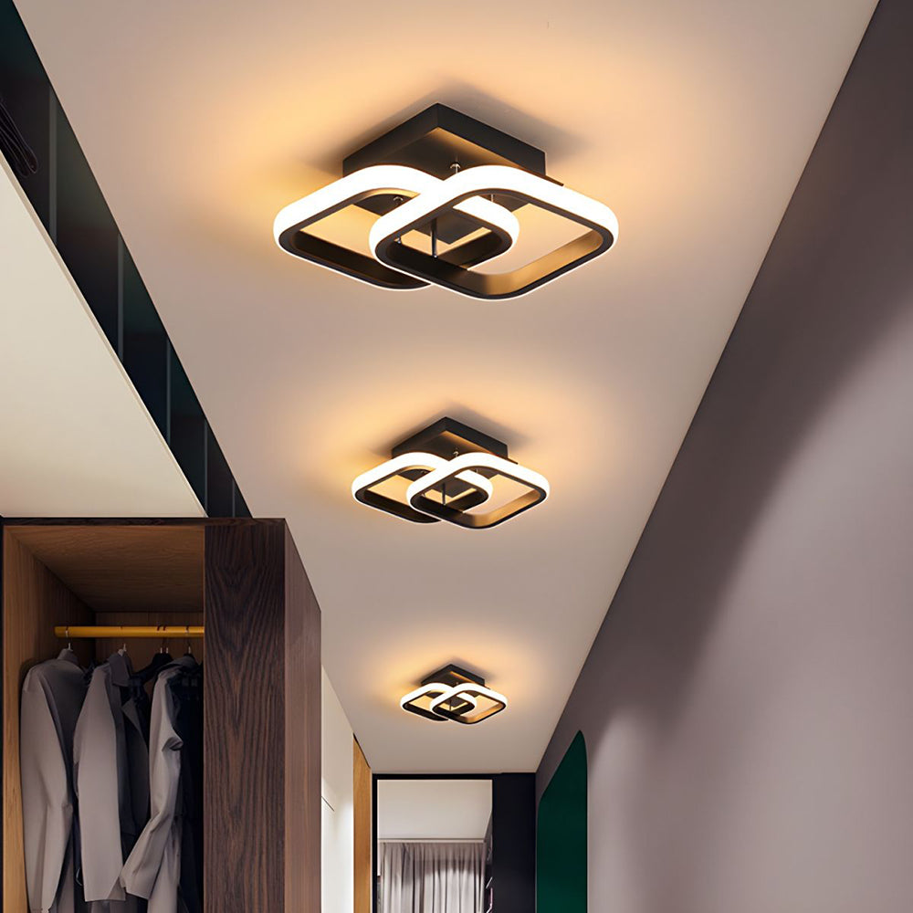 Moderne LED Loftslampe i Sort Metal - Energibesparende Design