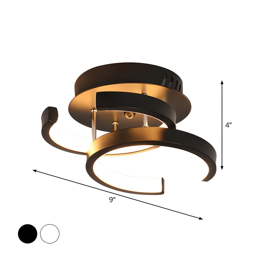 Moderne LED Loftslampe i Sort Metal - Energibesparende Design