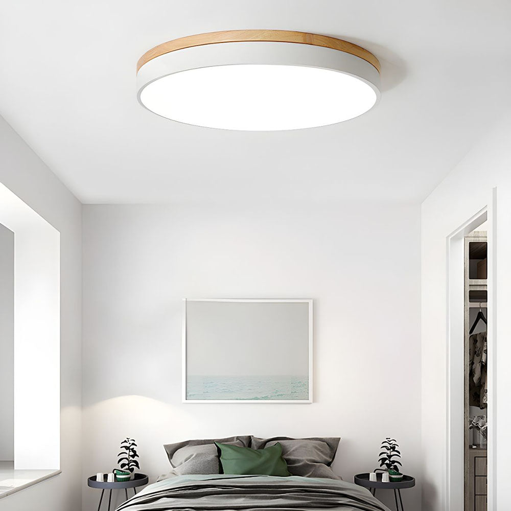 Moderne LED Loftslampe i Træ med Energibesparende Design