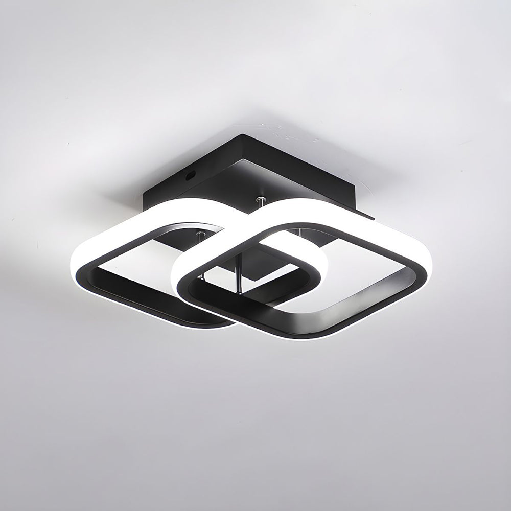 Moderne LED Loftslampe i Sort Metal - Energibesparende Design