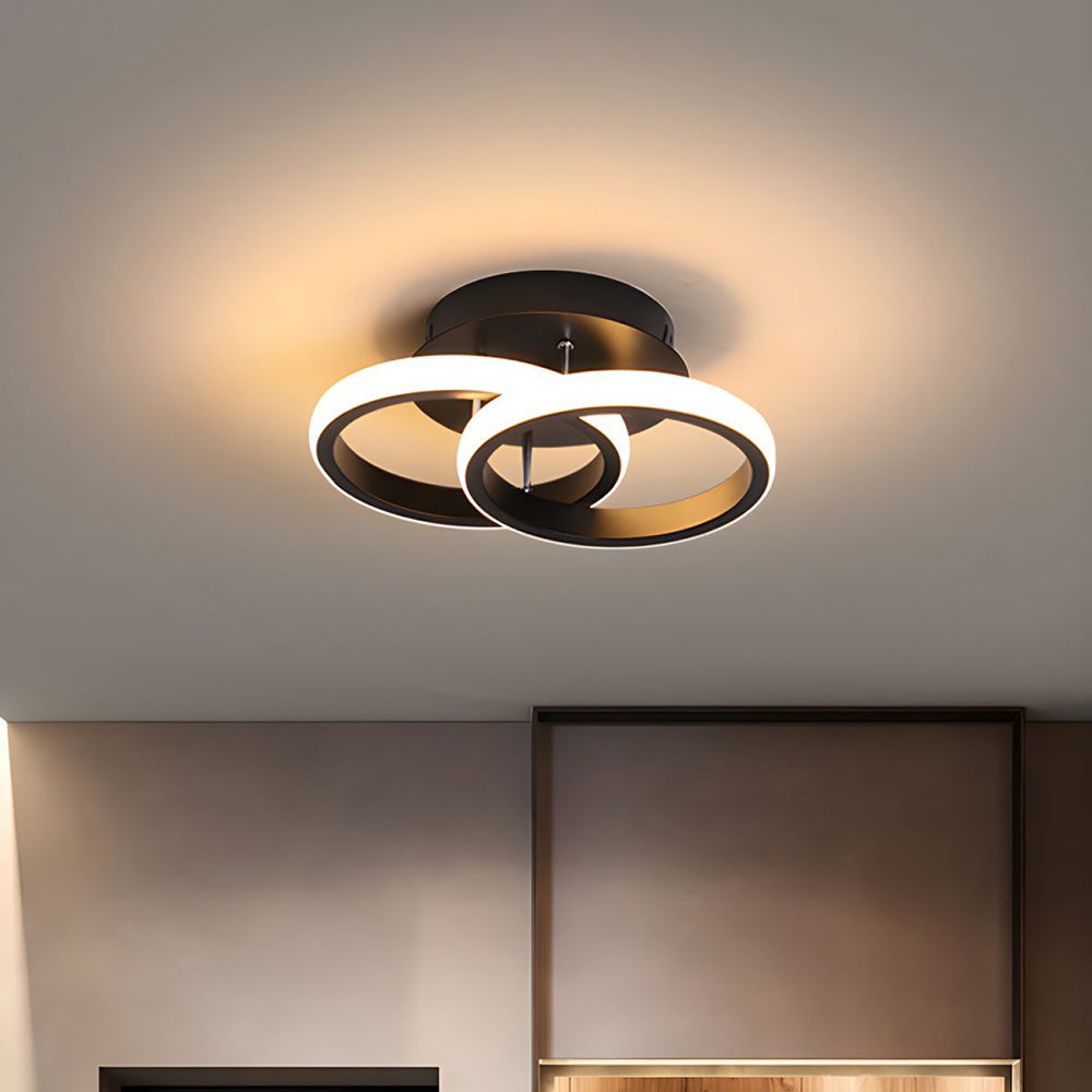 Moderne LED Loftslampe i Sort Metal - Energibesparende Design