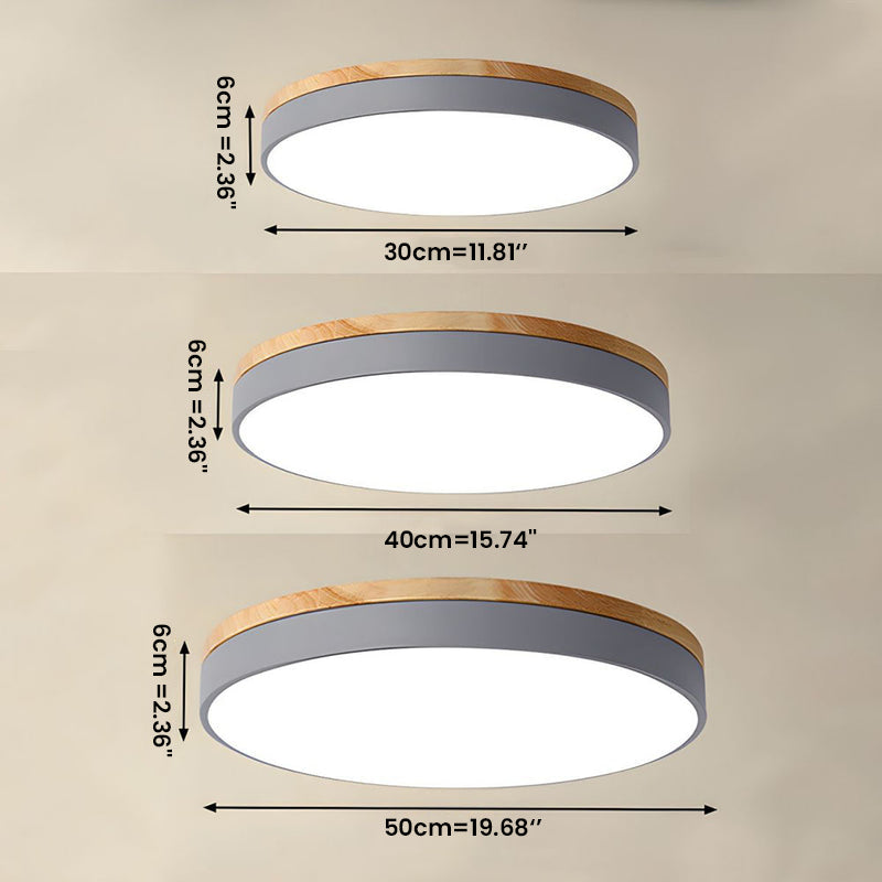 Moderne LED Loftslampe i Træ med Energibesparende Design