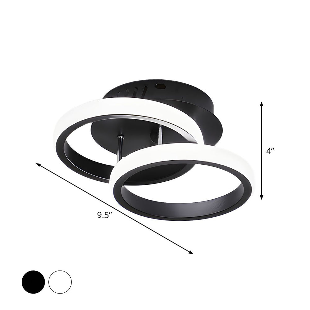 Moderne LED Loftslampe i Sort Metal - Energibesparende Design