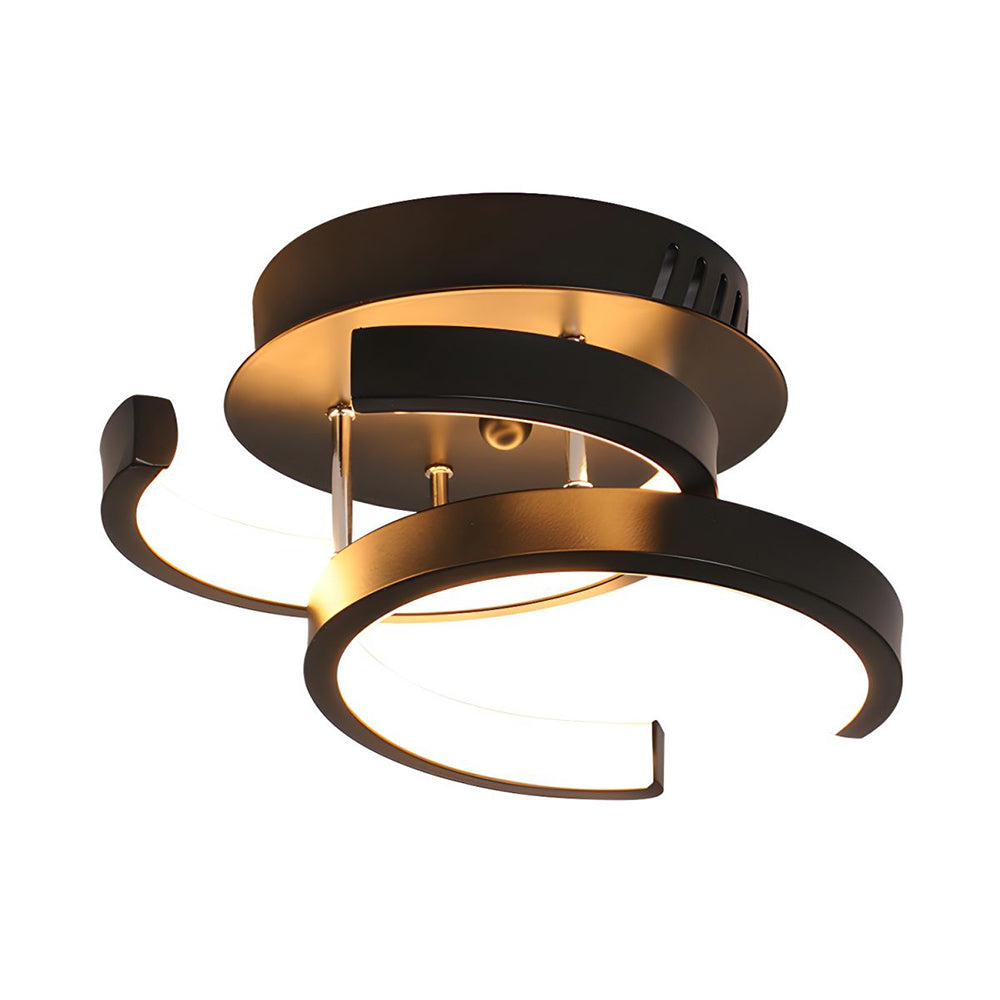 Moderne LED Loftslampe i Sort Metal - Energibesparende Design