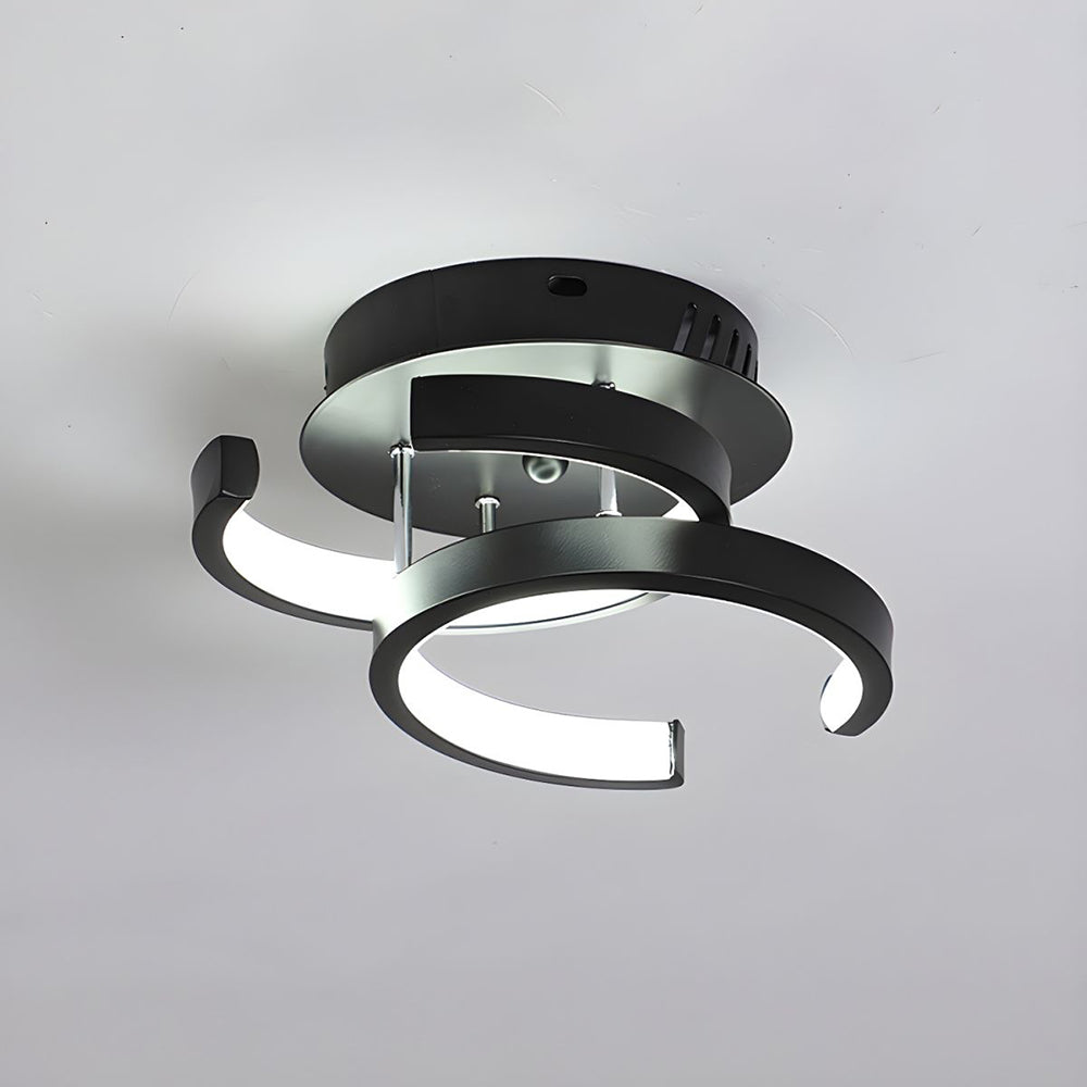 Moderne LED Loftslampe i Sort Metal - Energibesparende Design