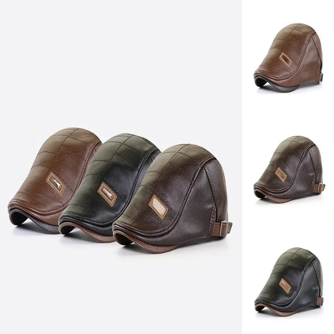 Retro Läderkepsar för Män