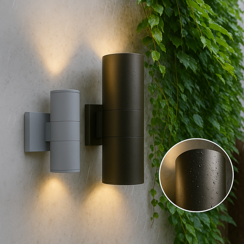 Sort Udendørs Væglampe i Aluminium med LED og IP65